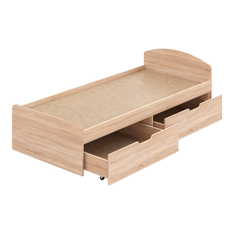 Κρεβάτι Regan με συρτάρια σε oak απόχρωση 90x200εκ