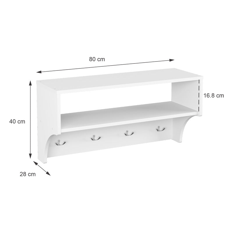 Κρεμάστρα Crosta σε λευκή απόχρωση 80x28x40εκ
