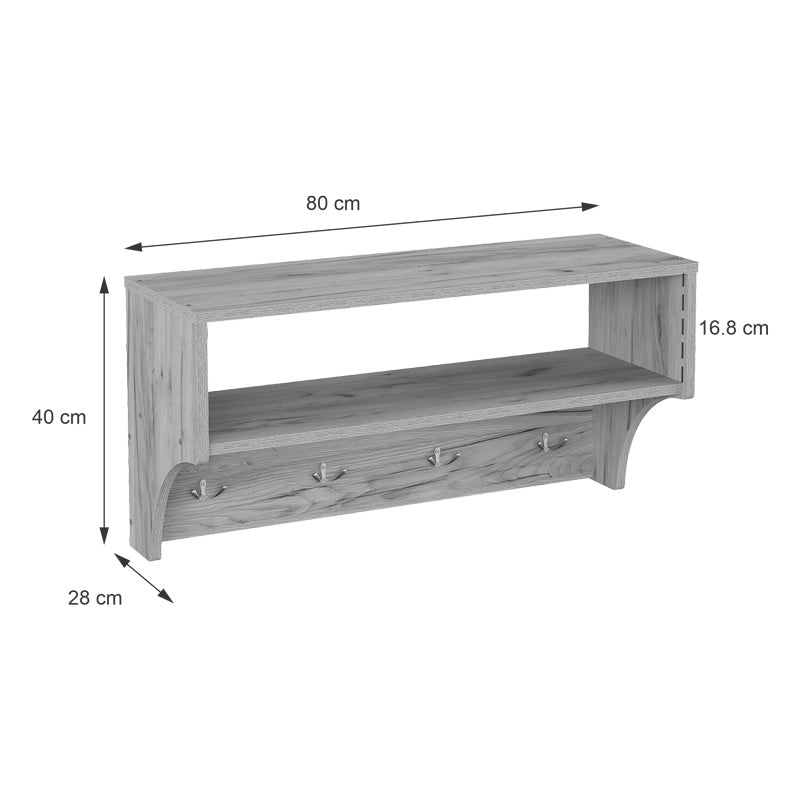 Κρεμάστρα Crosta σε oak απόχρωση 80x28x40εκ