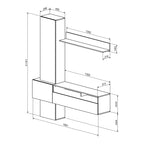 Σύνθετο σαλονιού Wendy σε oak-μαύρη απόχρωση 195.1x37.3x219.1εκ