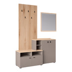 Έπιπλο εισόδου Ebro σε oak-cappuccino απόχρωση 150.3x41.2x204.7εκ