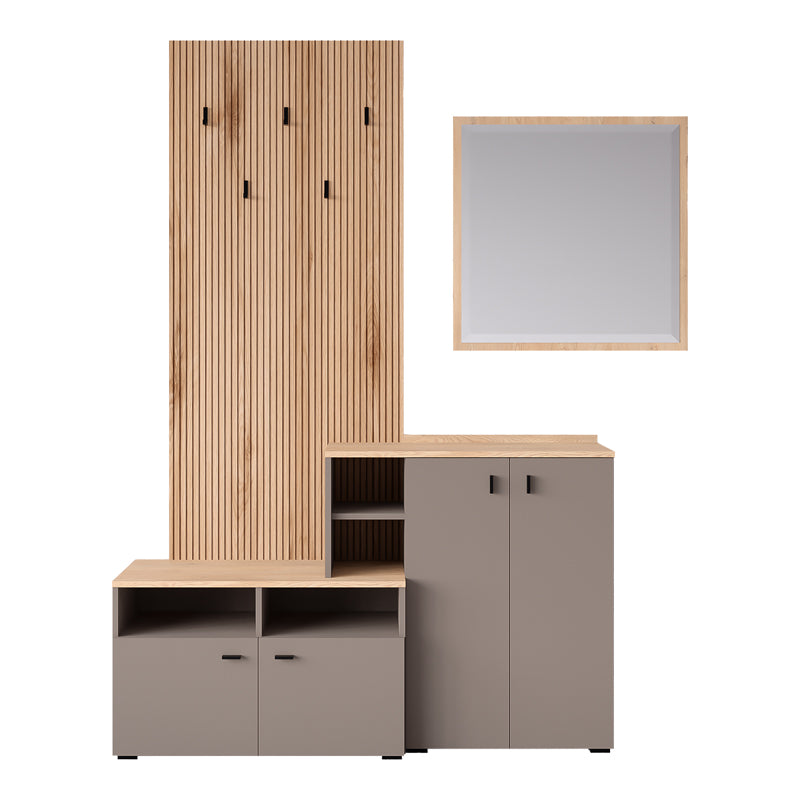 Έπιπλο εισόδου Ebro σε oak-cappuccino απόχρωση 150.3x41.2x204.7εκ