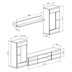 Σύνθετο σαλονιού Saleto λευκό 230.2x39.6x202.4εκ