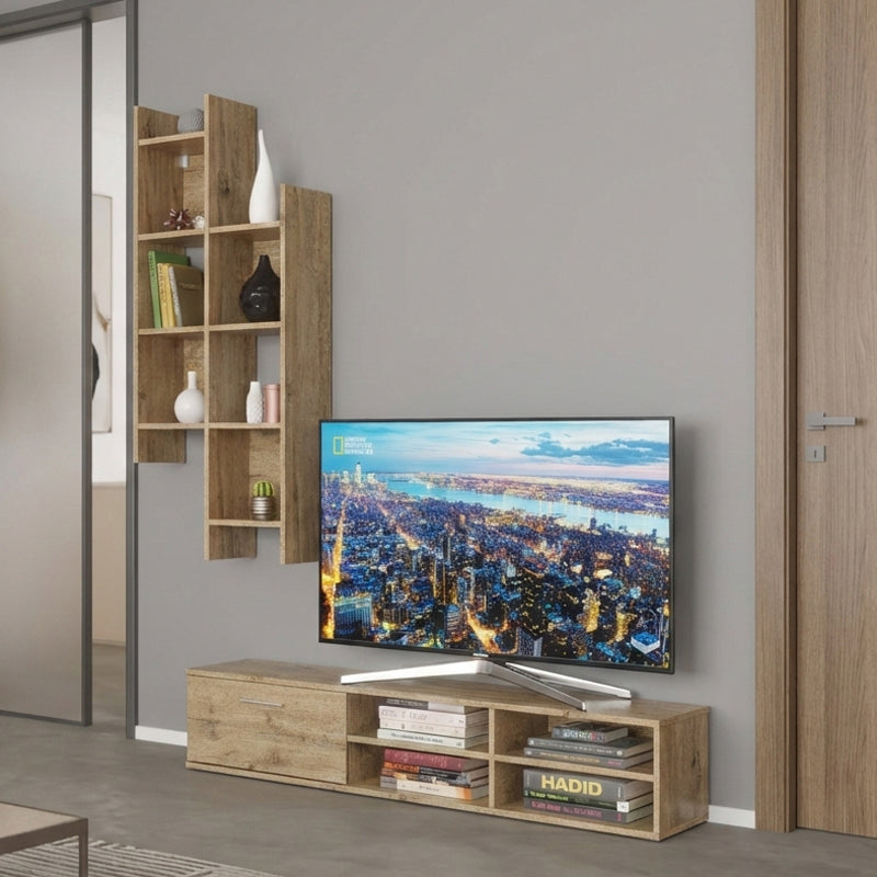 Σύνθετο σαλονιού Sarona oak 150x35x160εκ