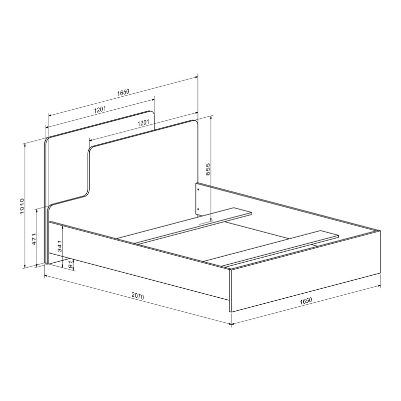 Κρεβάτι διπλό Lucabel κρεμ 160x200εκ