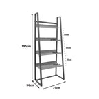 Βιβλιοθήκη Ryder καρυδί-μαύρο 75x36x185εκ