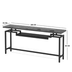 Κονσόλα Onole σε καρυδί - μαύρο μέταλλο 180x35x82εκ