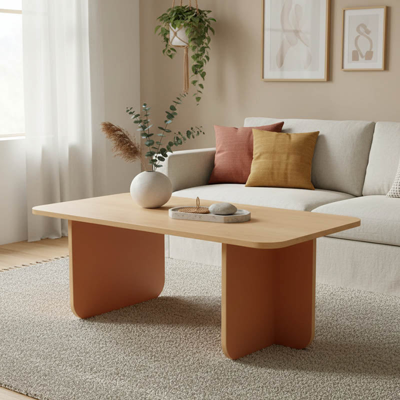 Τραπέζι Bοca σε oak-κεραμιδί απόχρωση 100x60x42εκ