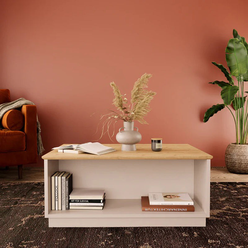 Τραπέζι Monik σε oak-ανοιχτό γκρι απόχρωση 90x56x40εκ
