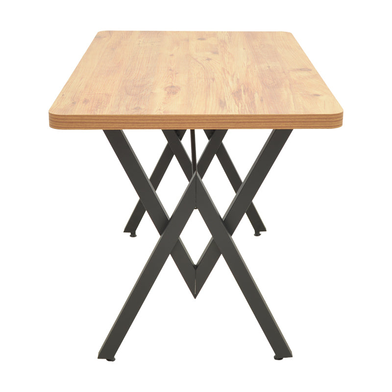 Τραπέζι Vertex oak με μαύρα μεταλλικά πόδια 110x70x72εκ