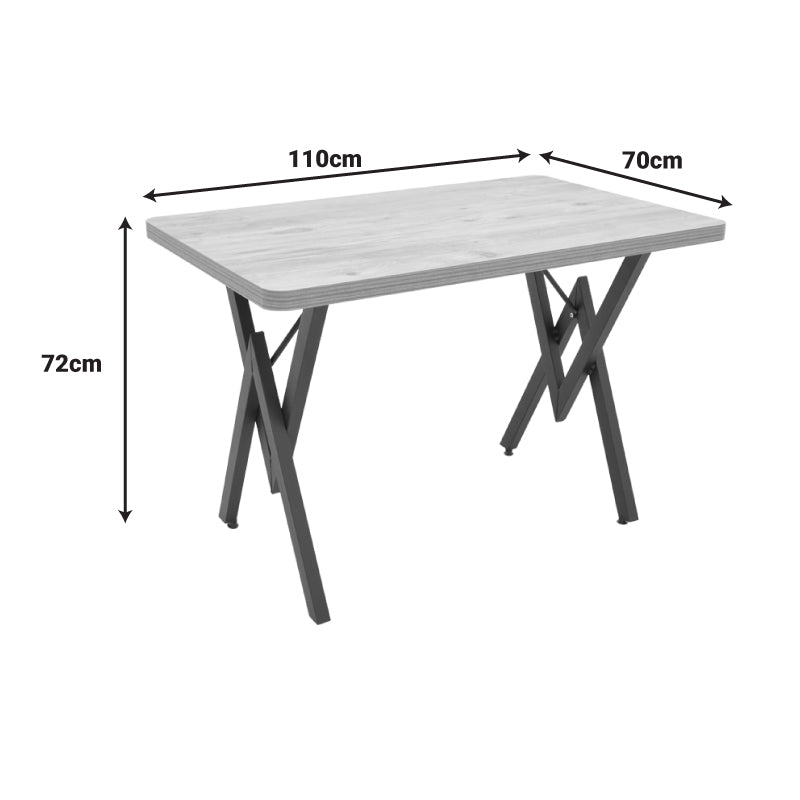 Τραπέζι Vertex oak με μαύρα μεταλλικά πόδια 110x70x72εκ