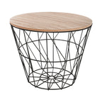Βοηθητικό τραπέζι σαλονιού Jacot oak-μαύρο Φ38x30,5εκ
