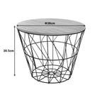 Βοηθητικό τραπέζι σαλονιού Jacot oak-μαύρο Φ38x30,5εκ
