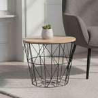 Βοηθητικό τραπέζι σαλονιού Jacot oak-μαύρο Φ38x30,5εκ