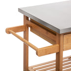 Τρόλεϊ-ραφιέρα 7όροφη Esla bamboo φυσικό-λευκό 73,5x37x86εκ