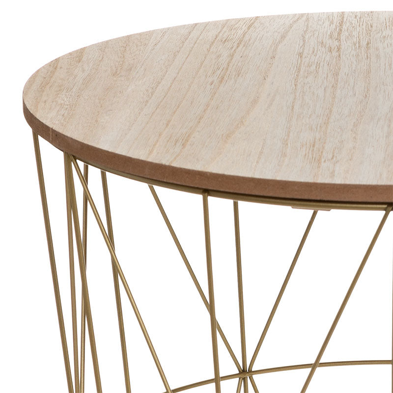 Τραπέζι σαλονιού Kumi oak-χρυσό Φ41x40εκ