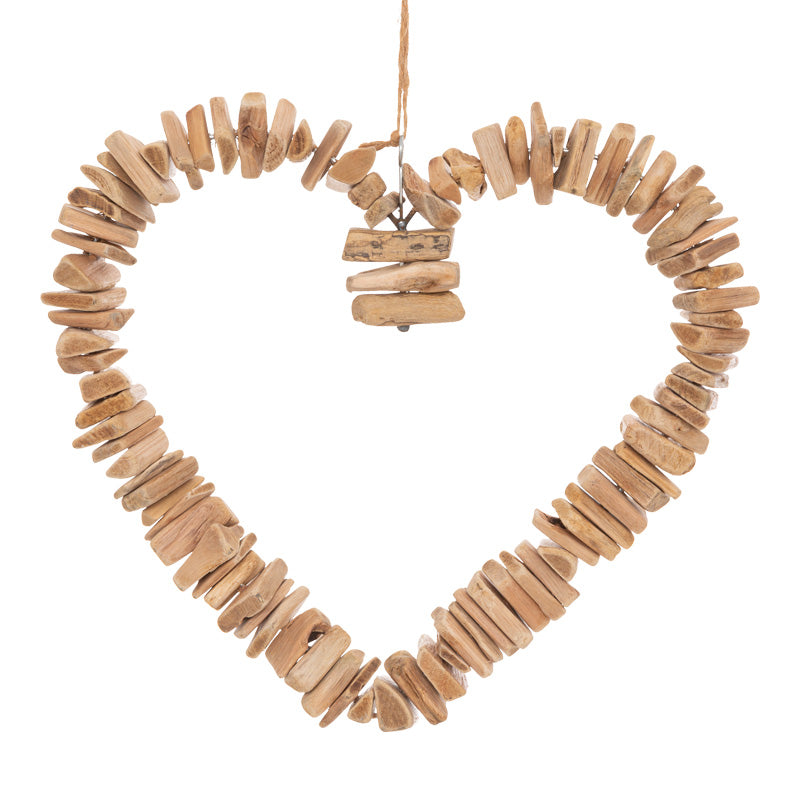 Διακοσμητικό τοίχου καρδιά Herea σε φυσική απόχρωση 36x4.5x37εκ