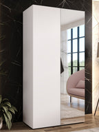 Ντουλάπα Sandi 100 Δίφυλλη-Λευκό-Με καθρέπτη