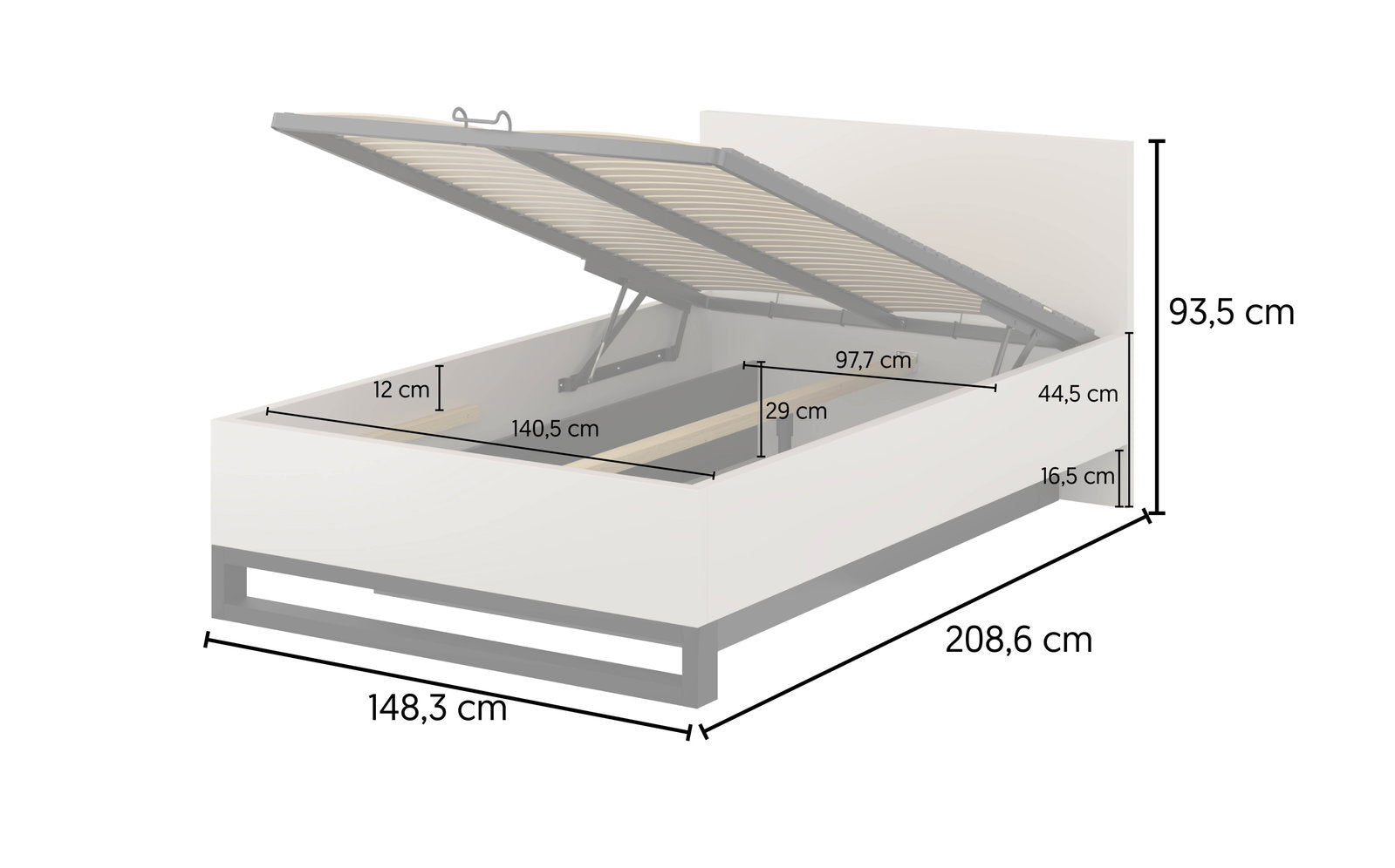 Κρεβάτι Halle-Γκρεζ-140 x 200