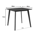 Tραπεζαρία Benson - Toto σετ 5τμχ καρυδί - ύφασμα μπεζ 80x80x75εκ
