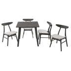 Tραπεζαρία Benson - Orlean σετ 5τμχ rustic grey - ύφασμα γκρι 80x80x75εκ