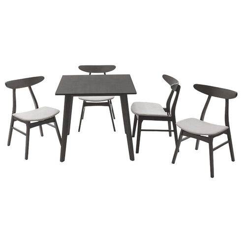Tραπεζαρία Benson - Orlean σετ 5τμχ rustic grey - ύφασμα γκρι 80x80x75εκ