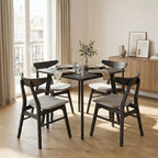 Tραπεζαρία Benson - Orlean σετ 5τμχ rustic grey - ύφασμα γκρι 80x80x75εκ