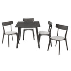 Tραπεζαρία Benson - Toto σετ 5τμχ rustic grey - ύφασμα grey 80x80x75εκ