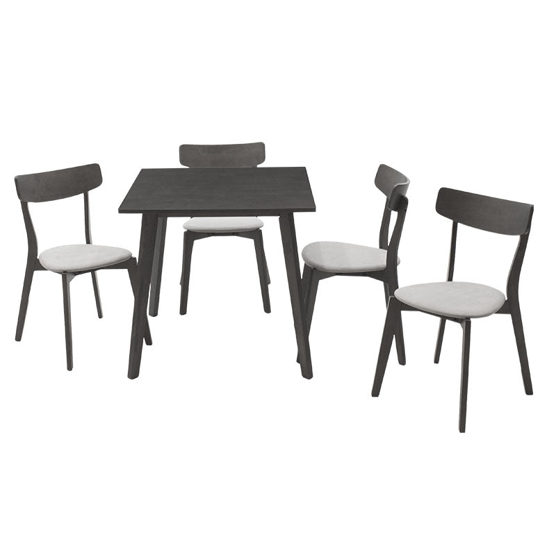 Tραπεζαρία Benson - Toto σετ 5τμχ rustic grey - ύφασμα grey 80x80x75εκ