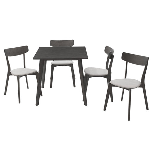 Tραπεζαρία Benson - Toto σετ 5τμχ rustic grey - ύφασμα grey 80x80x75εκ