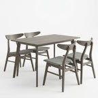 Tραπεζαρία Benson - Orlean σετ 5τμχ rustic grey-ύφασμα γκρι 120x75x75εκ