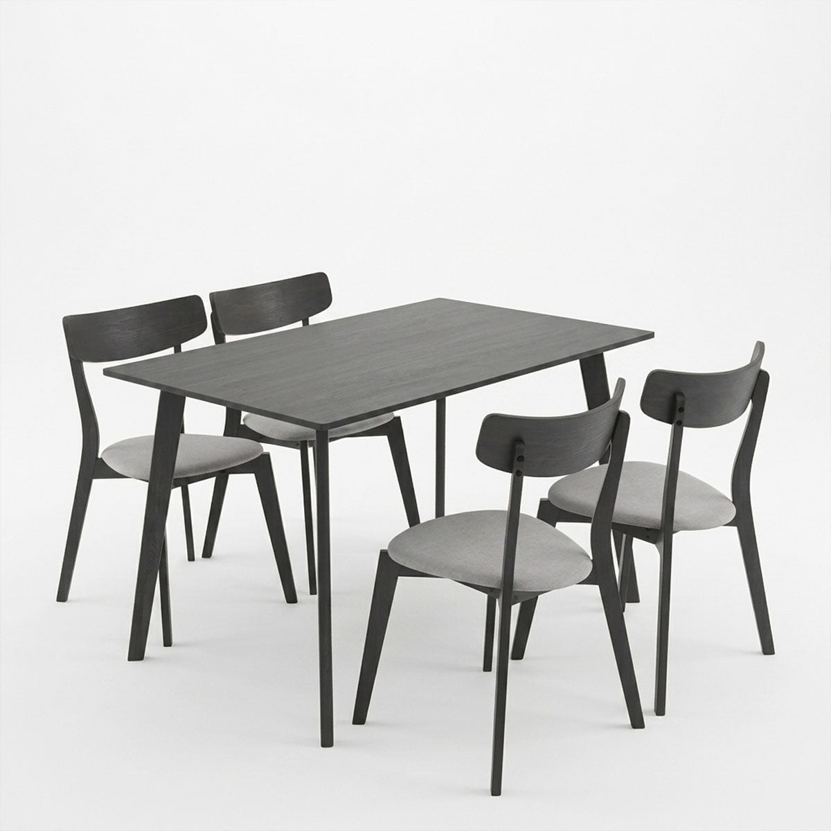 Tραπεζαρία Benson - Toto σετ 5τμχ rustic grey - ύφασμα γκρι 120x75x75εκ