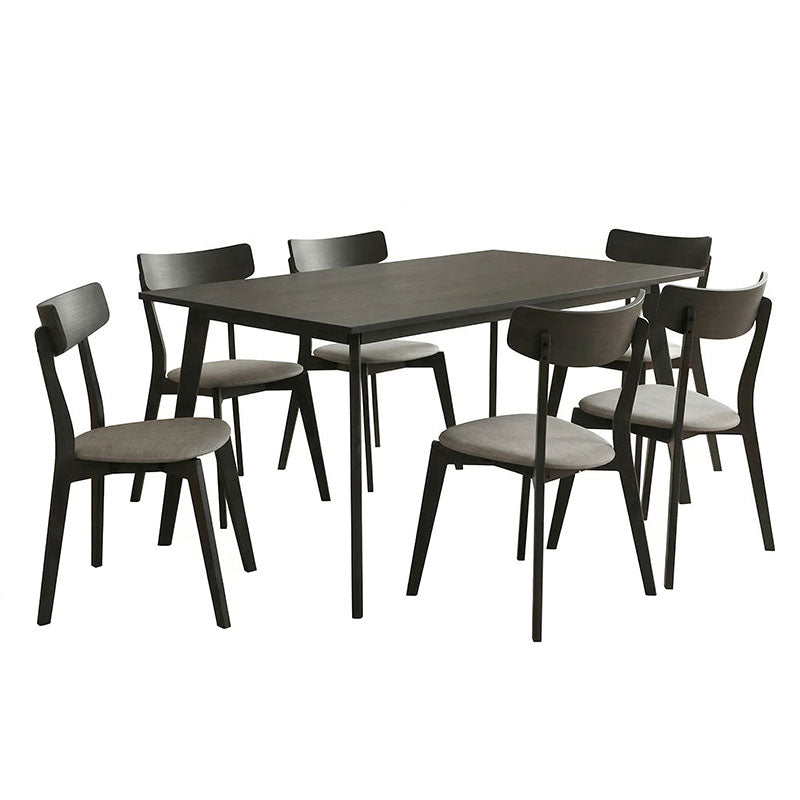 Tραπεζαρία Benson - Toto σετ 7τμχ rustic grey - ύφασμα γκρι 150x90x75εκ