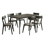 Tραπεζαρία Benson - Toto σετ 7τμχ rustic grey - ύφασμα γκρι 150x90x75εκ