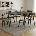 Tραπεζαρία Benson - Toto σετ 7τμχ rustic grey - ύφασμα γκρι 150x90x75εκ