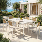 Τραπεζαρία Kliton - Savor σετ 7τεμ αλουμίνιο σε λευκή απόχρωση 150x80x74εκ