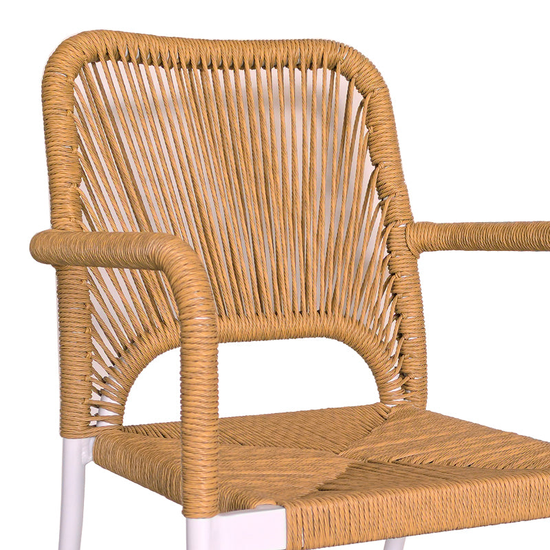 Τραπεζαρία Nares-Norture B σετ 7τεμ λευκό αλουμίνιο και plywood σε φυσική απόχρωση 180x90x72.5εκ