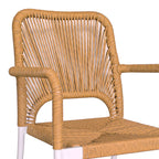 Τραπεζαρία Nares-Norture B σετ 7τεμ λευκό αλουμίνιο και plywood σε φυσική απόχρωση 180x90x72.5εκ