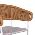 Τραπεζαρία Nares-Raven B σετ 7τεμ λευκό αλουμίνιο και plywood σε φυσική απόχρωση 180x90x72.5εκ