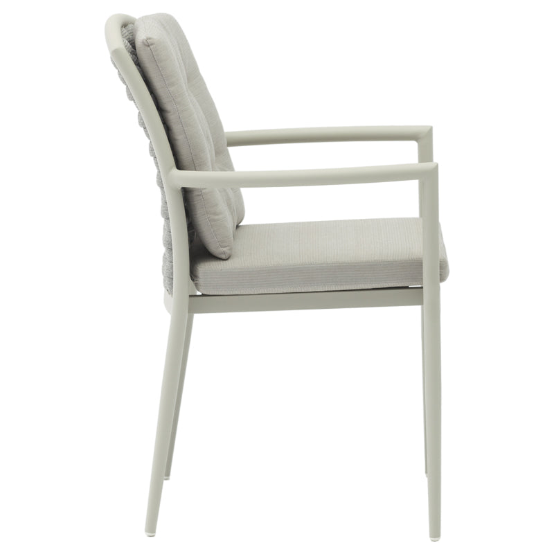 Τραπεζαρία Synergy-Moritz σετ 3τεμ λευκό-γκρι αλουμίνιο και plywood σε φυσικό χρώμα 80x80x74εκ