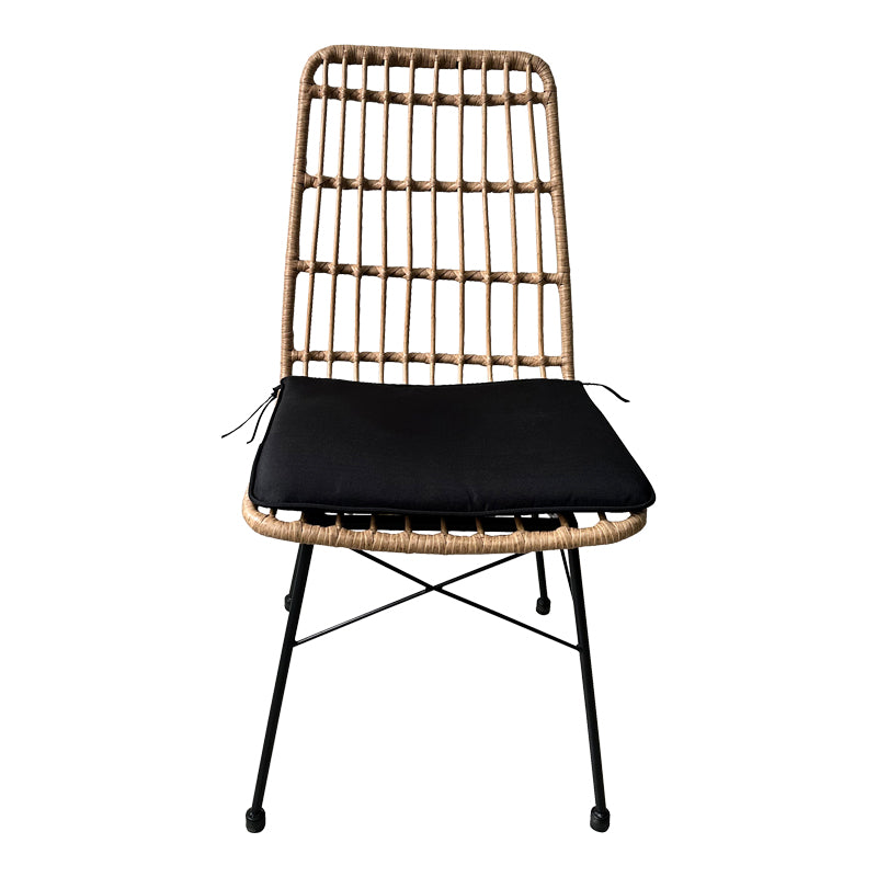 Τραπεζαρία Naoki U σετ 5τεμ rattan pe σε φυσική απόχρωση και μαύρο μέταλλο 160x90x78εκ