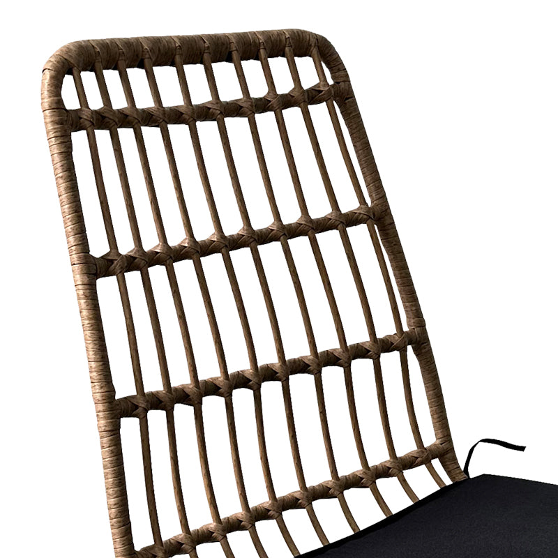 Τραπεζαρία Naoki U σετ 5τεμ rattan pe σε φυσική απόχρωση και μαύρο μέταλλο 160x90x78εκ