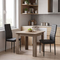 Τραπεζαρία Manka-Parker σετ 3τεμ mdf σε μαύρη-sonoma truffle απόχρωση 80x80x77εκ