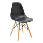 Τραπεζαρία Chloe-Julita σετ 5τεμ γυάλινο 8χιλ ανθρακί - πόδι φυσικό 120x70x75εκ