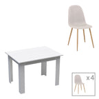 Τραπεζαρία Bella-Manka σετ 5τεμ σε λευκή απόχρωση 110x80x77εκ
