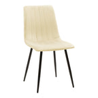 Τραπεζαρία Natali-Noor σετ 5τεμ MDF λευκό-μπεζ ύφασμα 120x80x76εκ