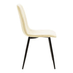 Τραπεζαρία Natali-Noor σετ 5τεμ MDF λευκό-μπεζ ύφασμα 120x80x76εκ