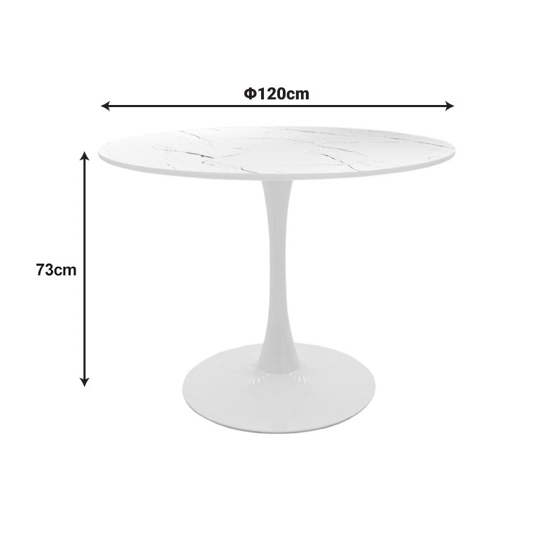 Τραπεζαρία Balou-Parker σετ 5τεμ λευκό-μπεζ Φ120x73εκ