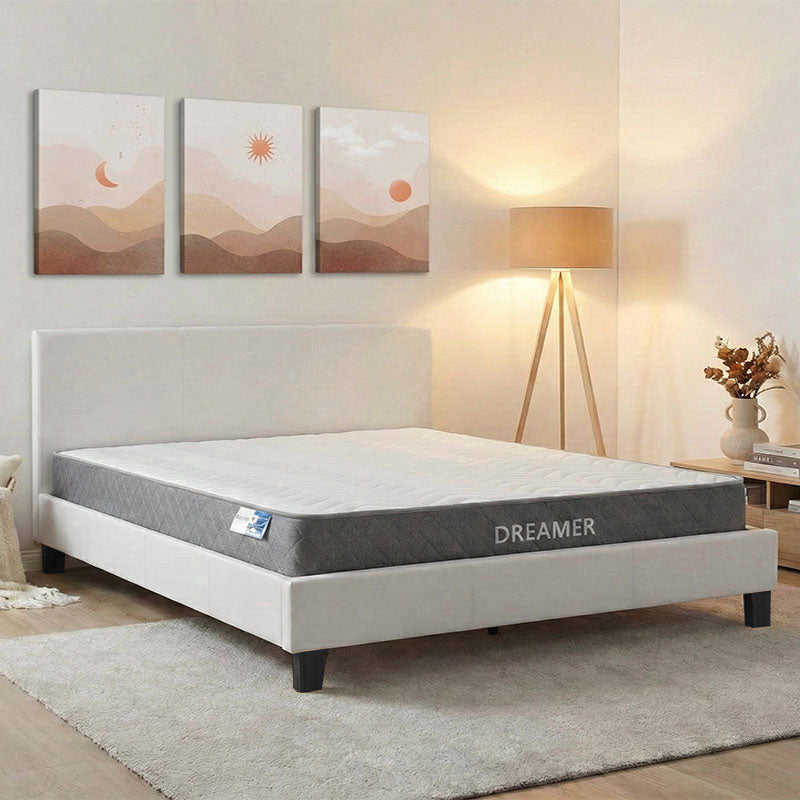 Κρεβάτι με στρώμα Nevil-Dreamer pu λευκό 150x200εκ