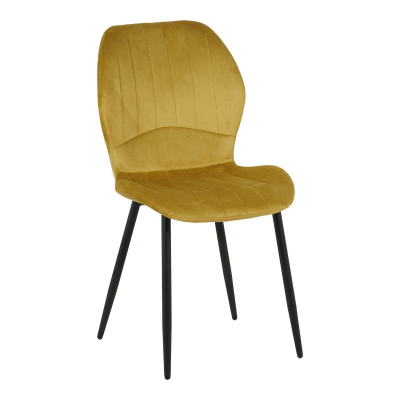 Τραπεζαρία με Καρέκλες Jelour Κίτρινο και Τραπέζι Donda Μαύρο Φ100x76 Σετ 5τεμ